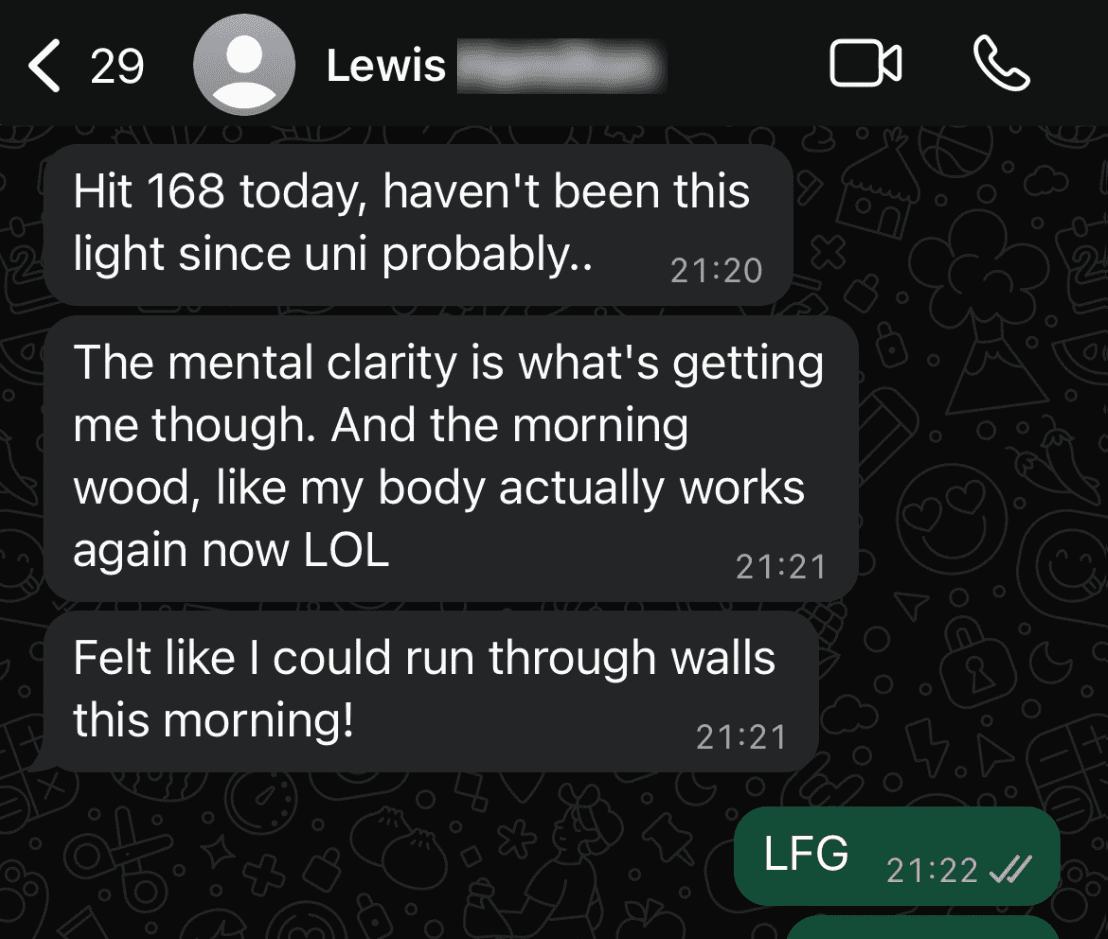Lewis hits 168 feels great